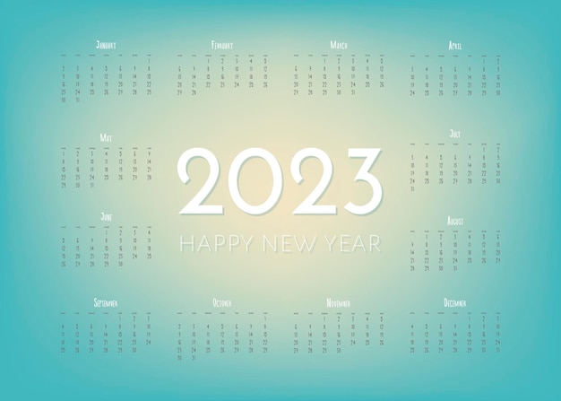 2023 calendar template by months, calendar cover concept.