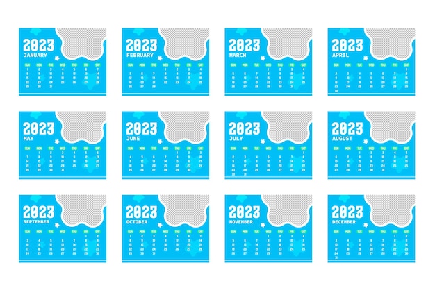 2023 Calendar Weekly monthly template