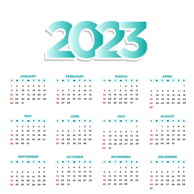 Vector 2023 calendar