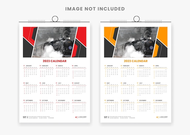 2023 colorful wall calendar design template