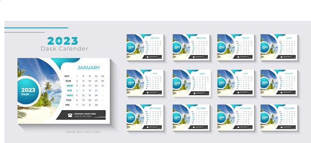 2023 desk calendar template