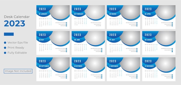 Vector 2023 desk calendar