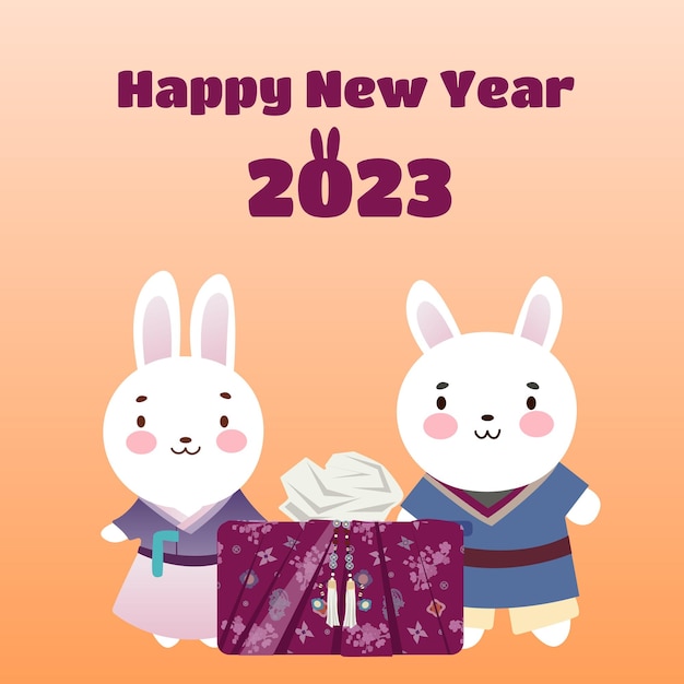 2023 Gyemyo Year New Year s rabbit character Illustration.