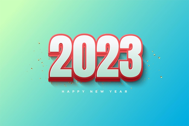 2023 happy new year 3d with bold numbers