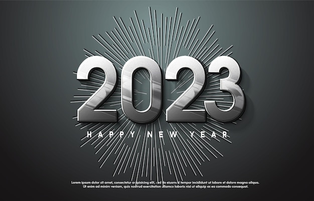 2023 happy new year background with number 3D illustration.