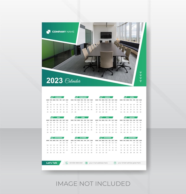 2023 happy new year calendar template design