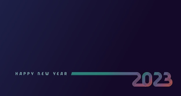 2023 Happy New Year creative colored lines design. 20 23 isolated vector graphic design template