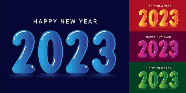 2023 Happy New Year cute text effects for social media banner header design