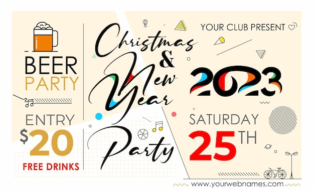 2023 Happy New Year Design Poster template brochure decorated flyer banner design