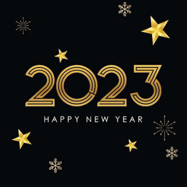 2023 Happy new year greeting card design