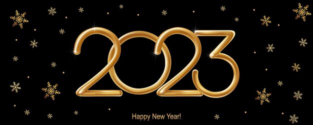 2023 Happy New Year hand lettering calligraphy Vector holiday illustration element Typographic element for banner poster congratulations