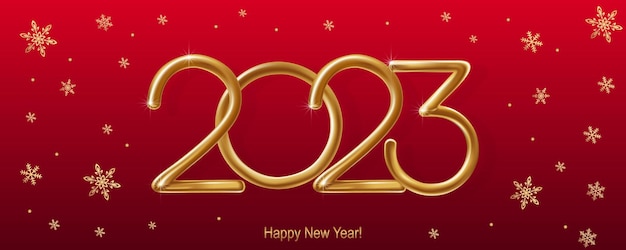 2023 Happy New Year hand lettering calligraphy Vector holiday illustration element Typographic element for banner poster congratulations