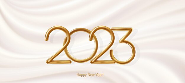 2023 Happy New Year hand lettering calligraphy Vector holiday illustration element Typographic element for banner poster congratulations