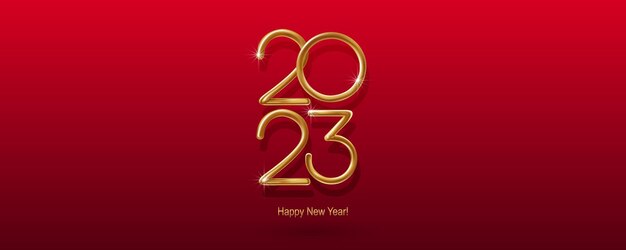 2023 Happy New Year hand lettering calligraphy Vector holiday illustration element Typographic element for banner poster congratulations