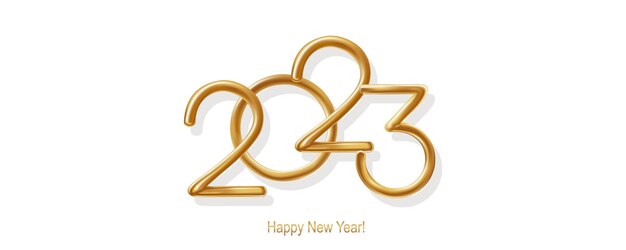 2023 Happy New Year hand lettering calligraphy Vector holiday illustration element Typographic element for banner poster congratulations