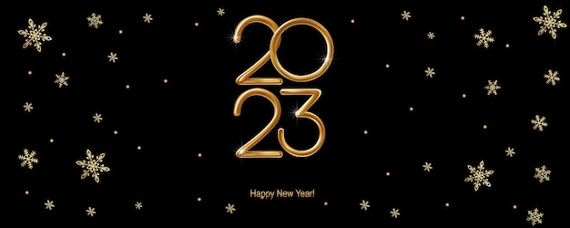 2023 Happy New Year hand lettering calligraphy Vector holiday illustration element Typographic element for banner poster congratulations