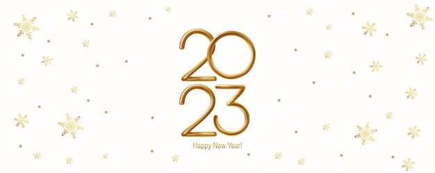 2023 Happy New Year hand lettering calligraphy Vector holiday illustration element Typographic element for banner poster congratulations