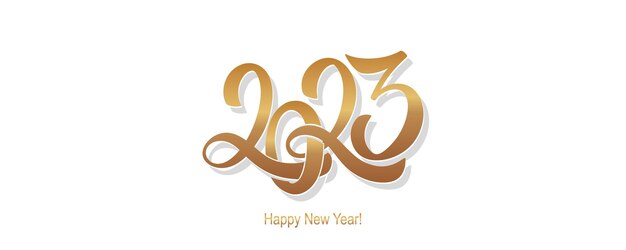 2023 Happy New Year hand lettering calligraphy Vector holiday illustration element Typographic element for banner poster congratulations