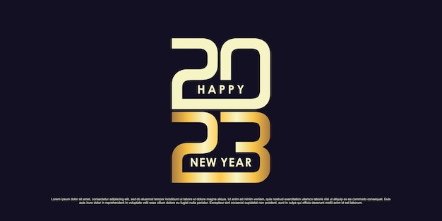 2023 happy new year logo design vector illustration with creative unique concept