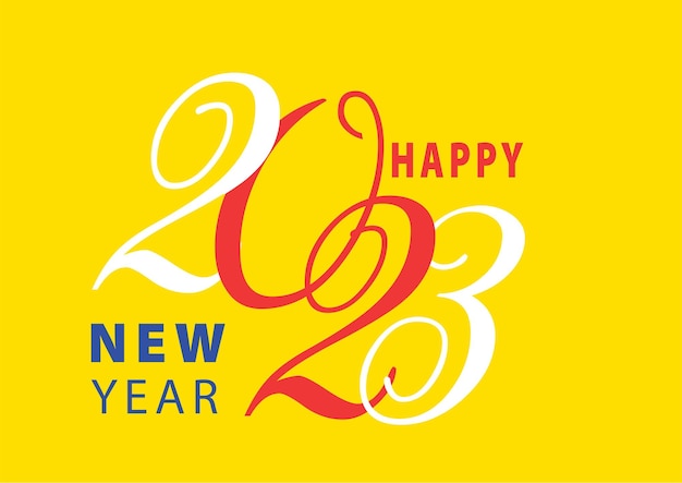 2023 happy new year logo text design 2023 number design template vector illustration p15