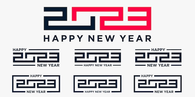 2023 Happy New Year logo text design 2023 number design template vector illustration