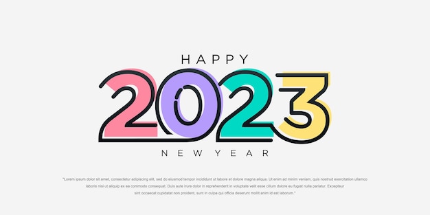 2023 Happy New Year logo text design 2023 number design template vector illustration