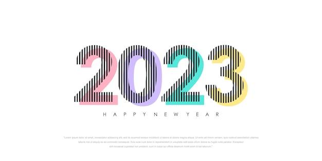 2023 Happy New Year logo text design 2023 number design template Vector illustration