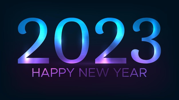 2023 Happy New Year neon background