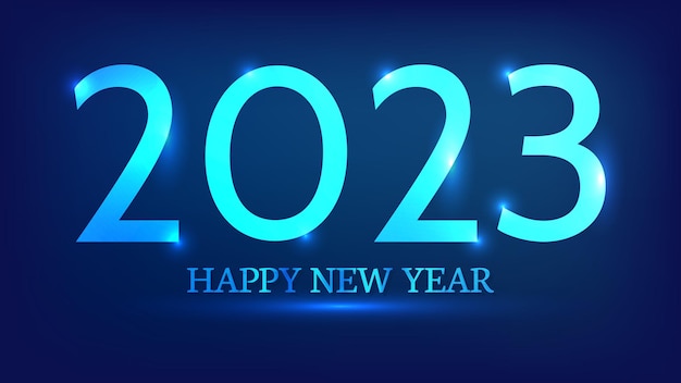 2023 Happy New Year neon background