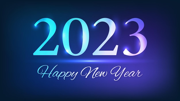 2023 Happy New Year neon background