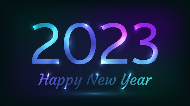 2023 Happy New Year neon background