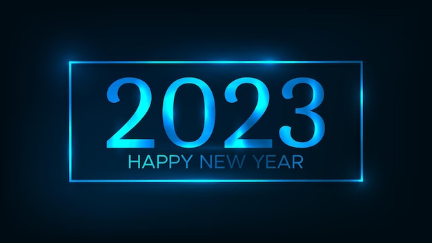 2023 Happy New Year neon background