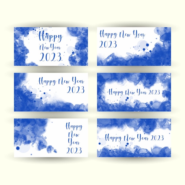 2023 happy new year numbers watercolor style vector linear numbers design of greeting card vector illustration