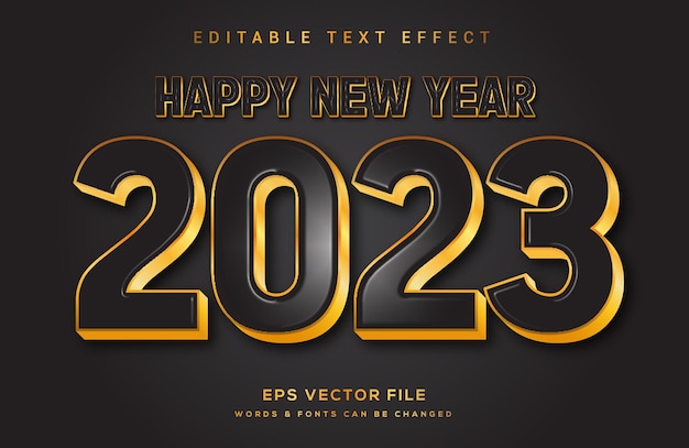 2023 Happy New Year text effect style design