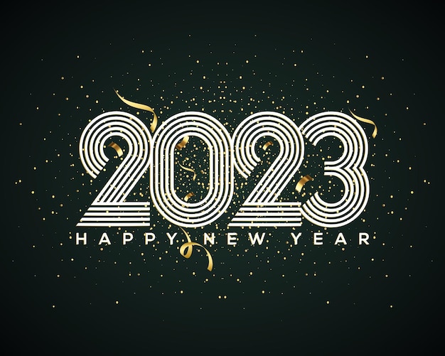 2023 happy new year text typography concept, 2023 happy new year logo text design