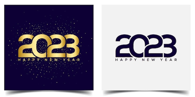 2023 happy new year text typography concept