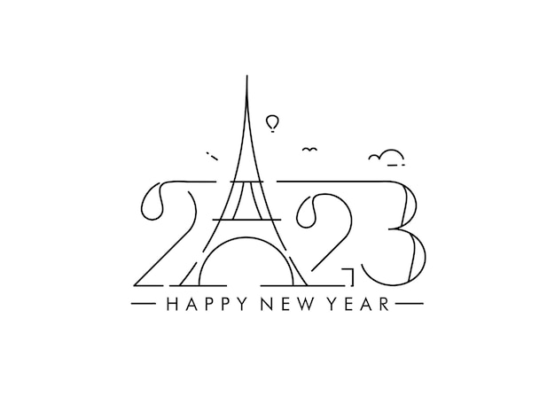 2023 Happy New Year Text Typography Design Poster template brochure decorated flyer banner design