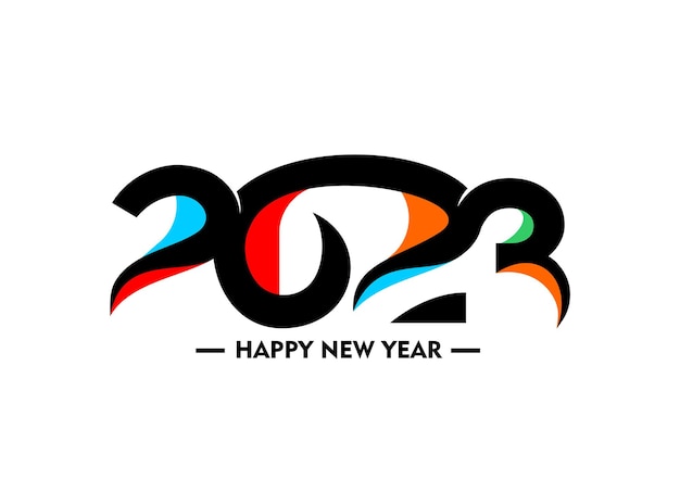 2023 Happy New Year Text Typography Design Poster template brochure, decorated, flyer banner design.