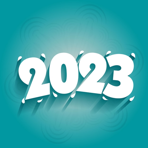 2023 happy new year text typography design template.