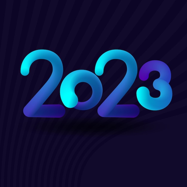 2023 happy new year text typography design template.