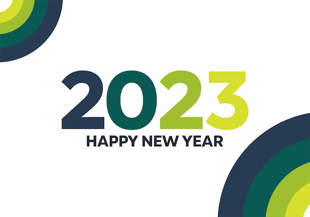 2023 happy new year text typography design