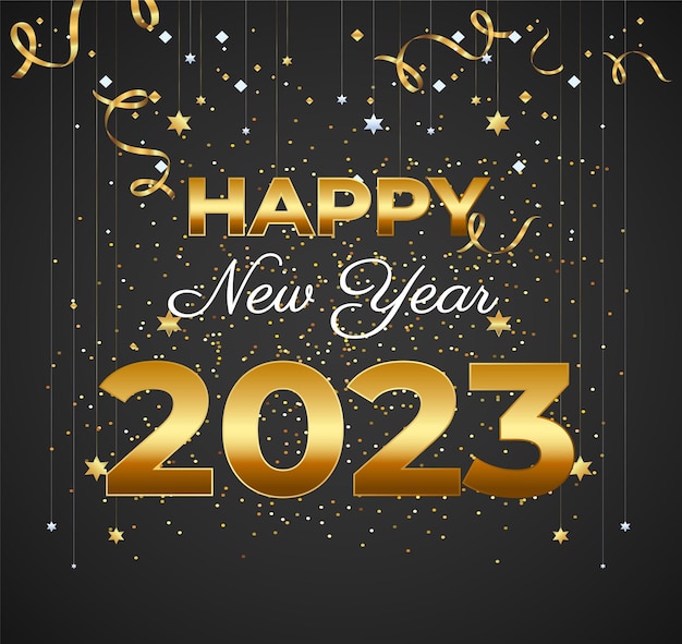 2023 happy new year. vector illustration background texts design. happy new year banner