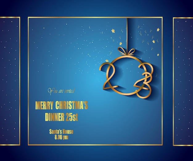 2023 Merry Christmas background banner for your seasonal invitations, festive posters