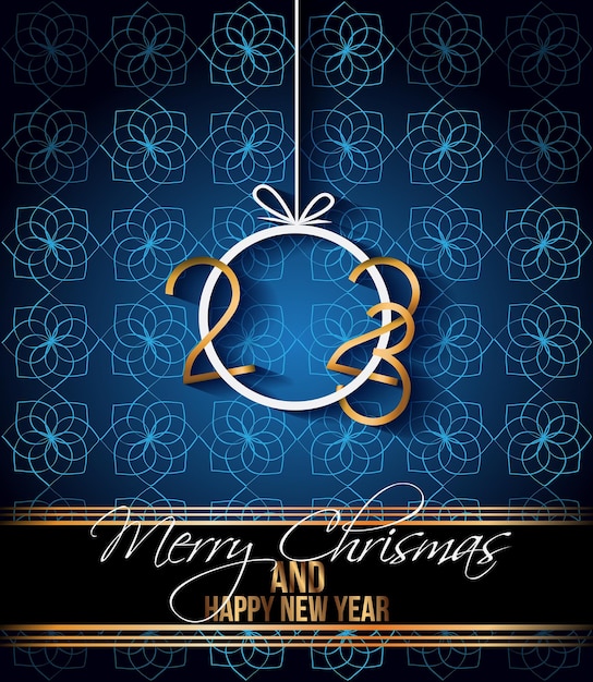 2023 Merry Christmas and  New Year background for your seasonal invitations, festive posters