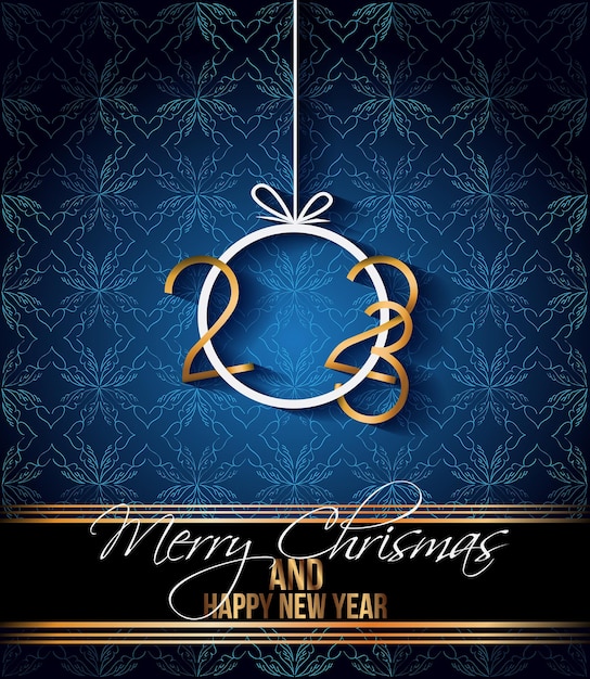 2023 Merry Christmas and  New Year background for your seasonal invitations, festive posters