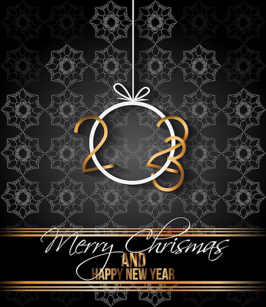 2023 Merry Christmas and  New Year background for your seasonal invitations, festive posters