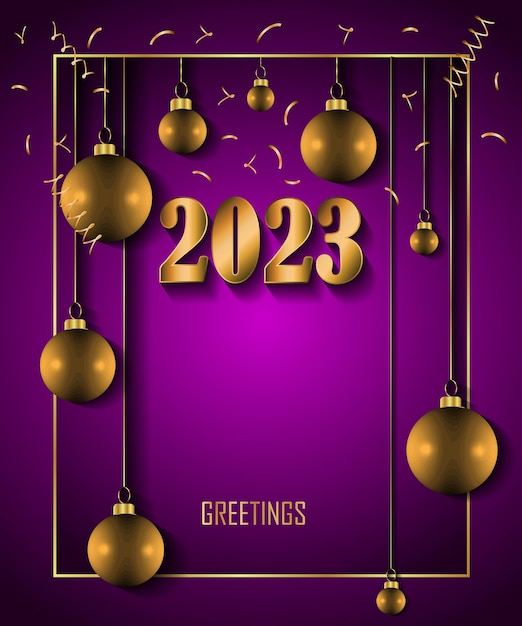 2023 Merry Christmas and  New Year background for your seasonal invitations, festive posters