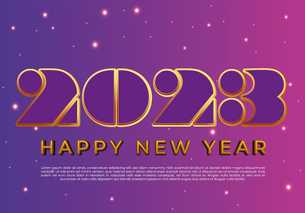 2023 new year 3d effect. New year wish card, luxury 2023 new year invitation card.