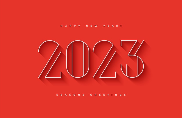 2023 New Year abstract logo design. Vector greeting card illustration.