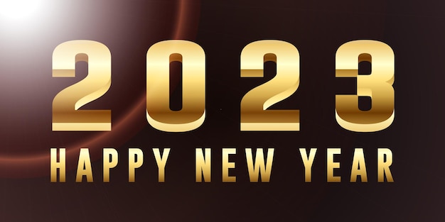 2023 new year background design with 3d eek and golden color